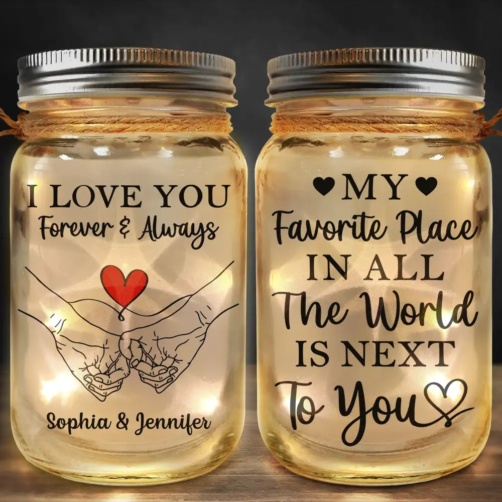 I Love You Forever & Always - Personalized Mason Jar Light