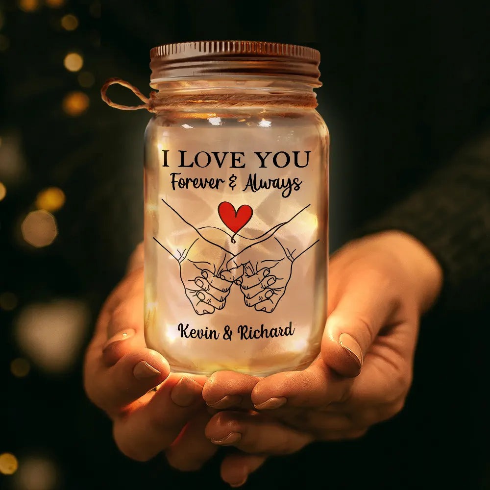 I Love You Forever & Always - Personalized Mason Jar Light