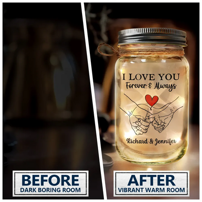 I Love You Forever & Always - Personalized Mason Jar Light