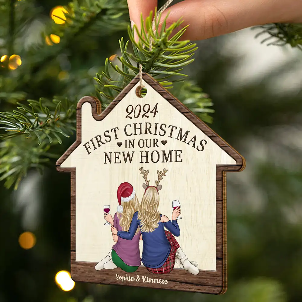 First Christmas In Our New Home - Personalized Custom Shaped Wooden Ornament