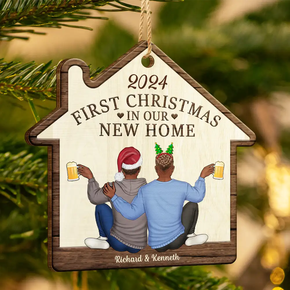 First Christmas In Our New Home - Personalized Custom Shaped Wooden Ornament