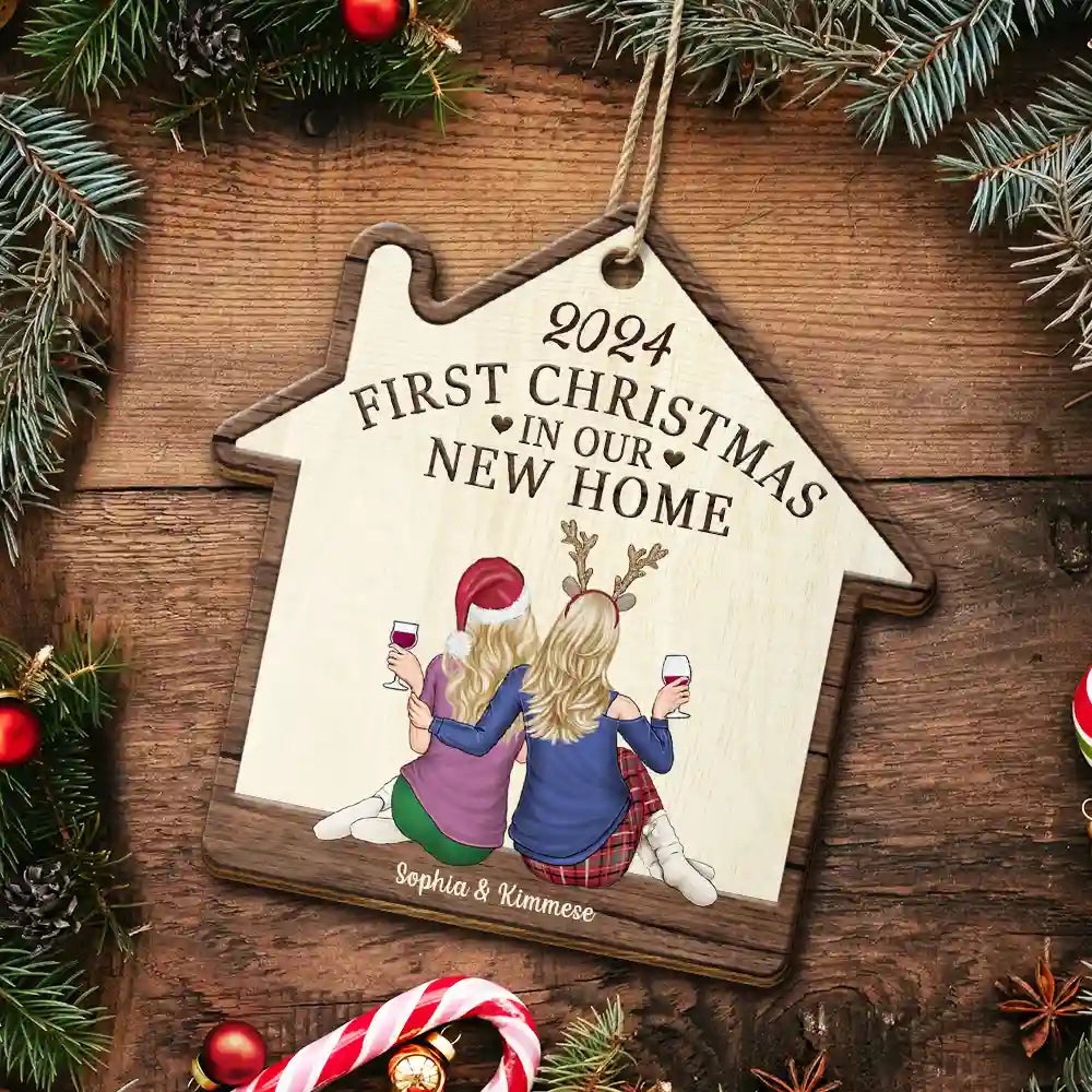 First Christmas In Our New Home - Personalized Custom Shaped Wooden Ornament