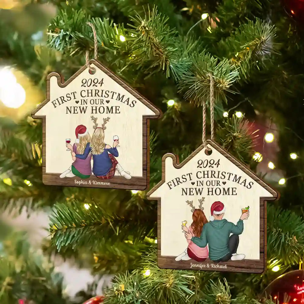 First Christmas In Our New Home - Personalized Custom Shaped Wooden Ornament