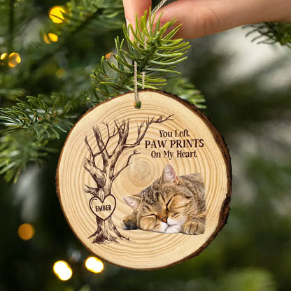 Custom Photo Forever In Our Hearts - Personalized Wood Slice Ornament