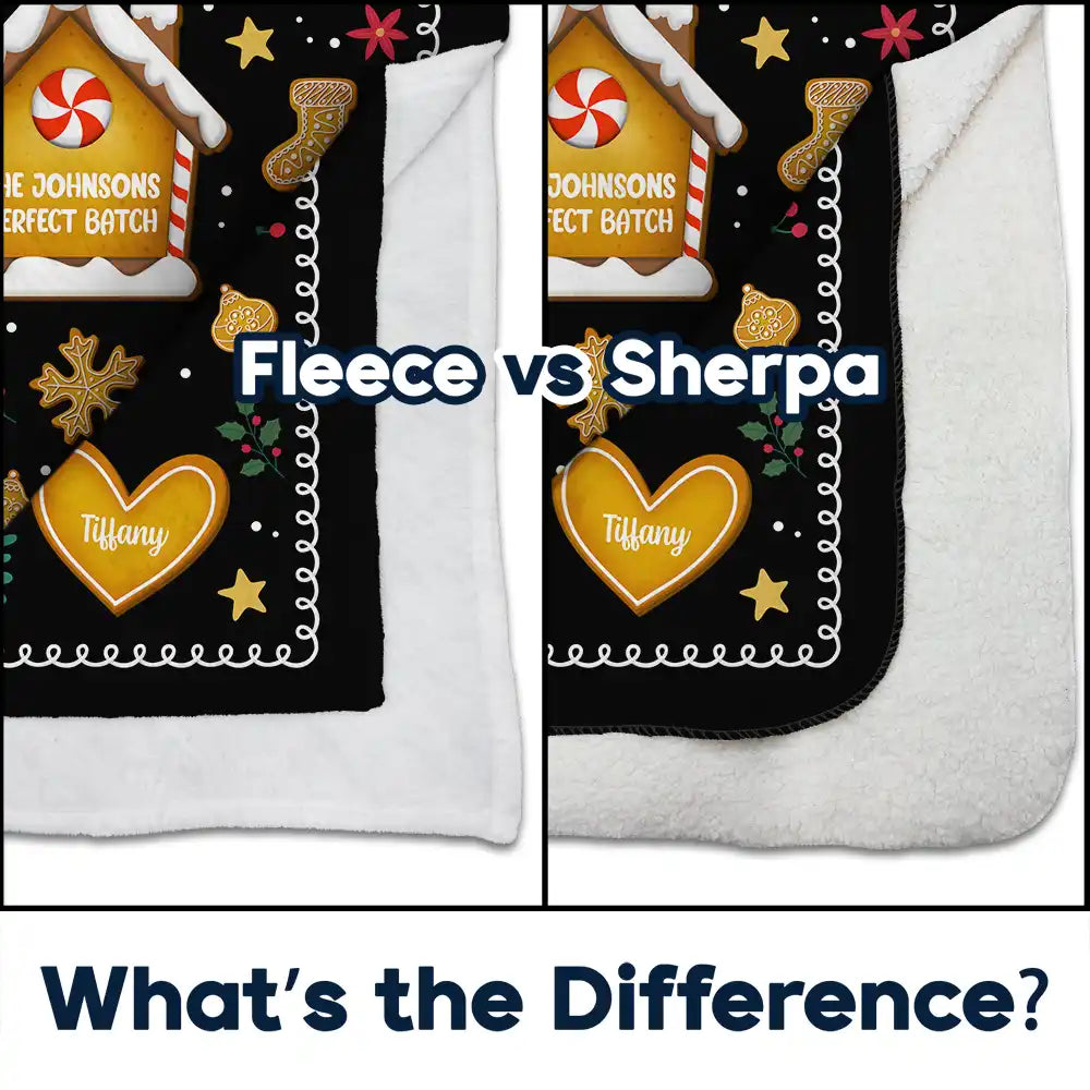 Gingerbread Cookie Family Perfect Batch - Personalized Fleece Blanket, Sherpa Blanket