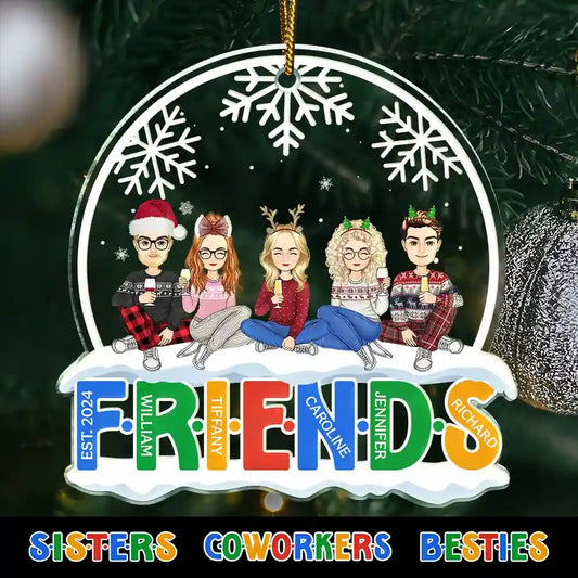 Christmas Friends Always Better Together - Personalized Custom Shaped Acrylic Ornament