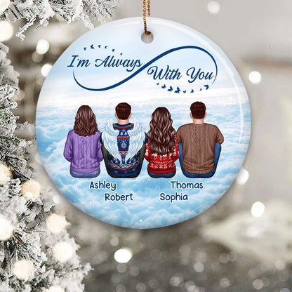 Always With You Infinity Sky Family Memorial Remembrance Keepsake Personalized Circle Ornament