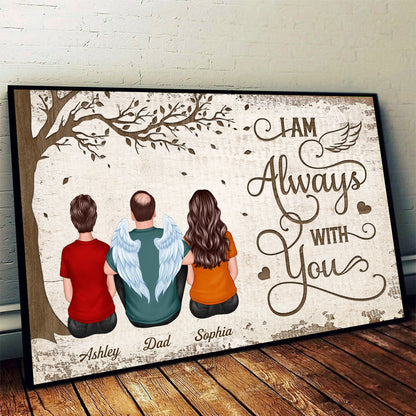 Whole Back View Family Sitting Under Tree Remembrance Gift Memorial Personalized Horizontal Poster