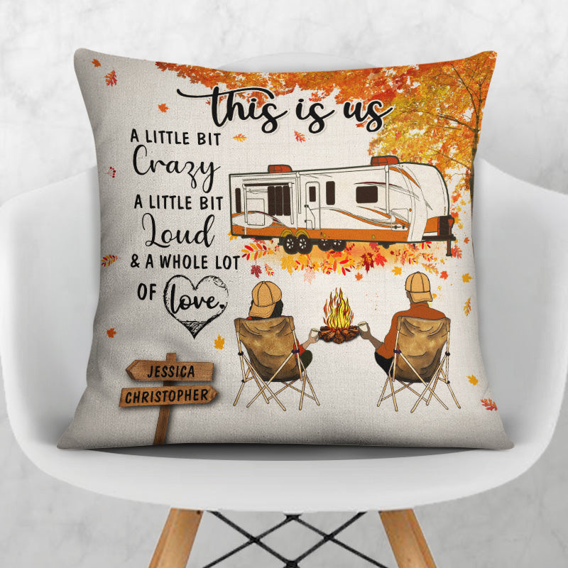 Fall Camping Couple This Is Us Custom Pillow