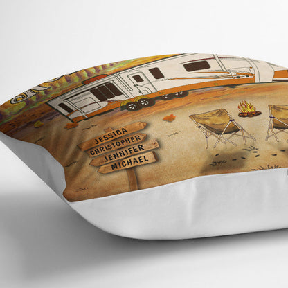 Fall Camping Welcome Our Rolling Estate - Personalized Custom Pillow