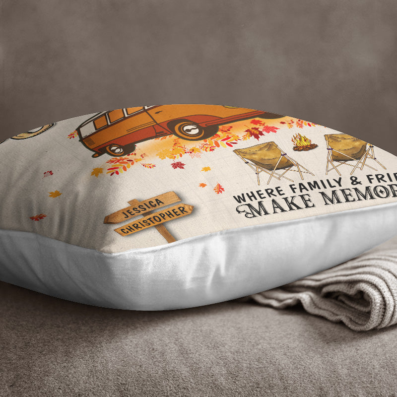 Fall Camping Welcome To Our Campsite Custom Pillow