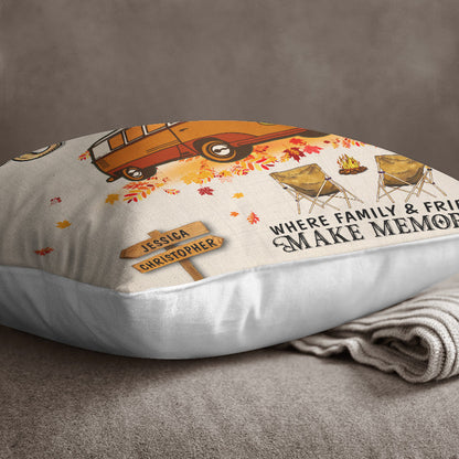 Fall Camping Welcome To Our Campsite Custom Pillow