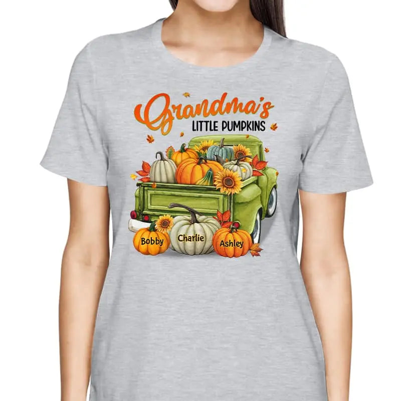 Fall Season Green Truck Grandma Personalized Shirt Shirts & Tops The Next Custom Gift