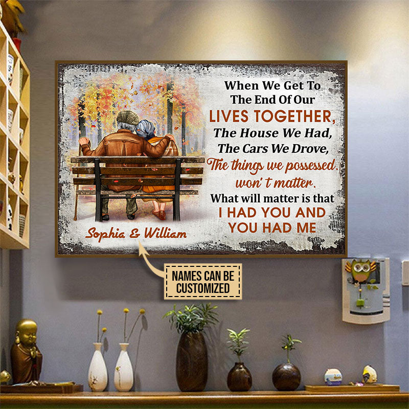 Fall Old Couple When We Get Custom Poster, Personalized Fall Couple Wall Art, Couple Gift