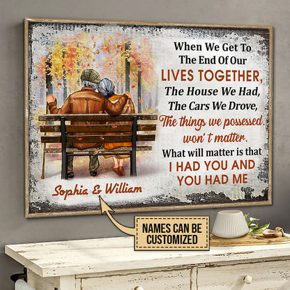 Fall Old Couple When We Get Custom Poster, Personalized Fall Couple Wall Art, Couple Gift