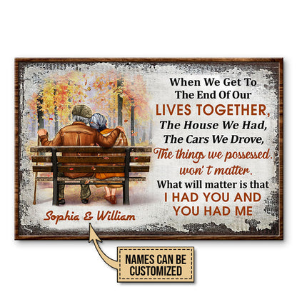 Fall Old Couple When We Get Custom Poster, Personalized Fall Couple Wall Art, Couple Gift