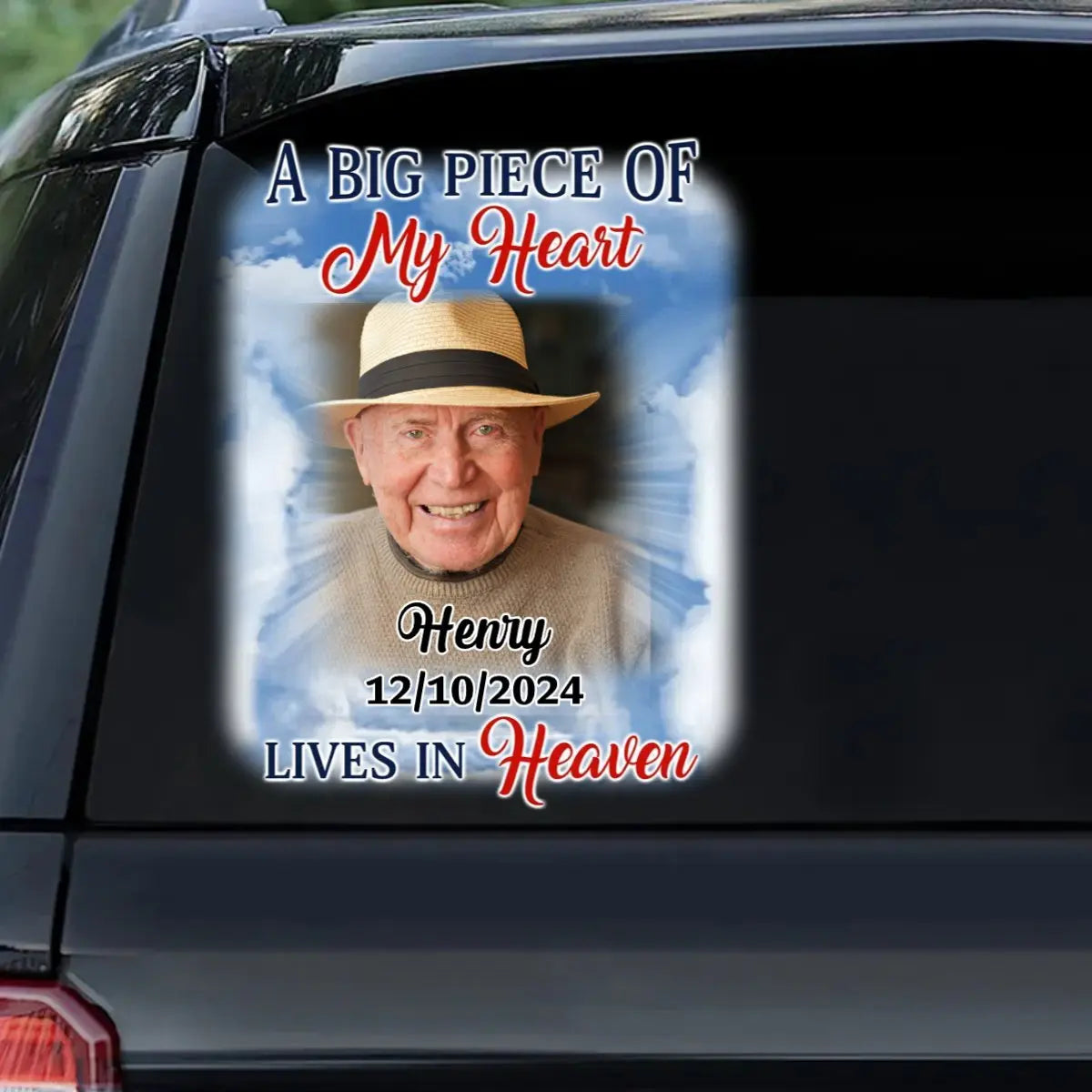 Family - A Big Piece Of My Heart Lives In Heaven- Personalized Decal (NV) Acrylic Plaque The Next Custom Gift