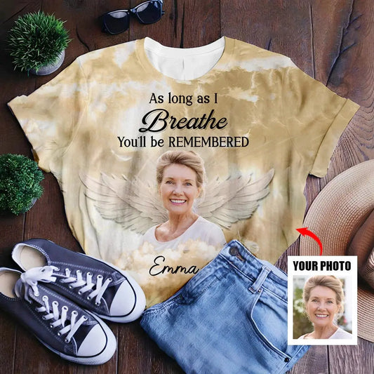 Family - A Big Piece Of My Heart Lives In Heaven - Personalized T-Shirt(NV) Shirts & Tops The Next Custom Gift