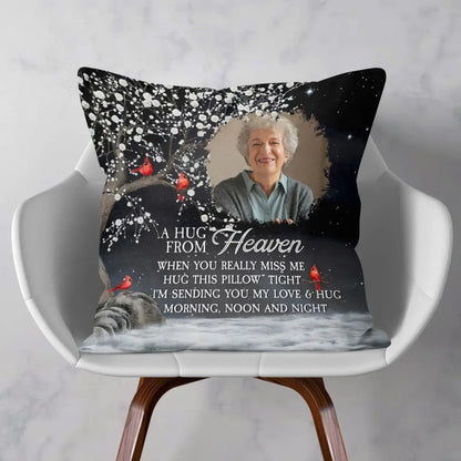 Family - A Hug From Heaven I'm Always With You - Personalized Photo Pillow(AQ)  The Next Custom Gift