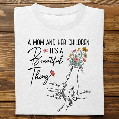 Family-  A Mom And Her Children - Personalized Tshirt Shirts & Tops The Next Custom Gift