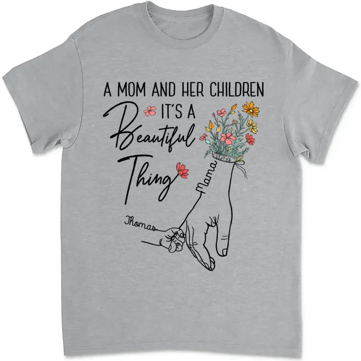 Family-  A Mom And Her Children - Personalized Tshirt Shirts & Tops The Next Custom Gift