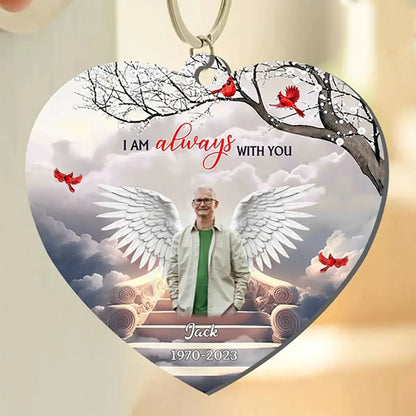 Family - A big piece of my heart lives in heaven - Personalized Photo Keychain (HL)