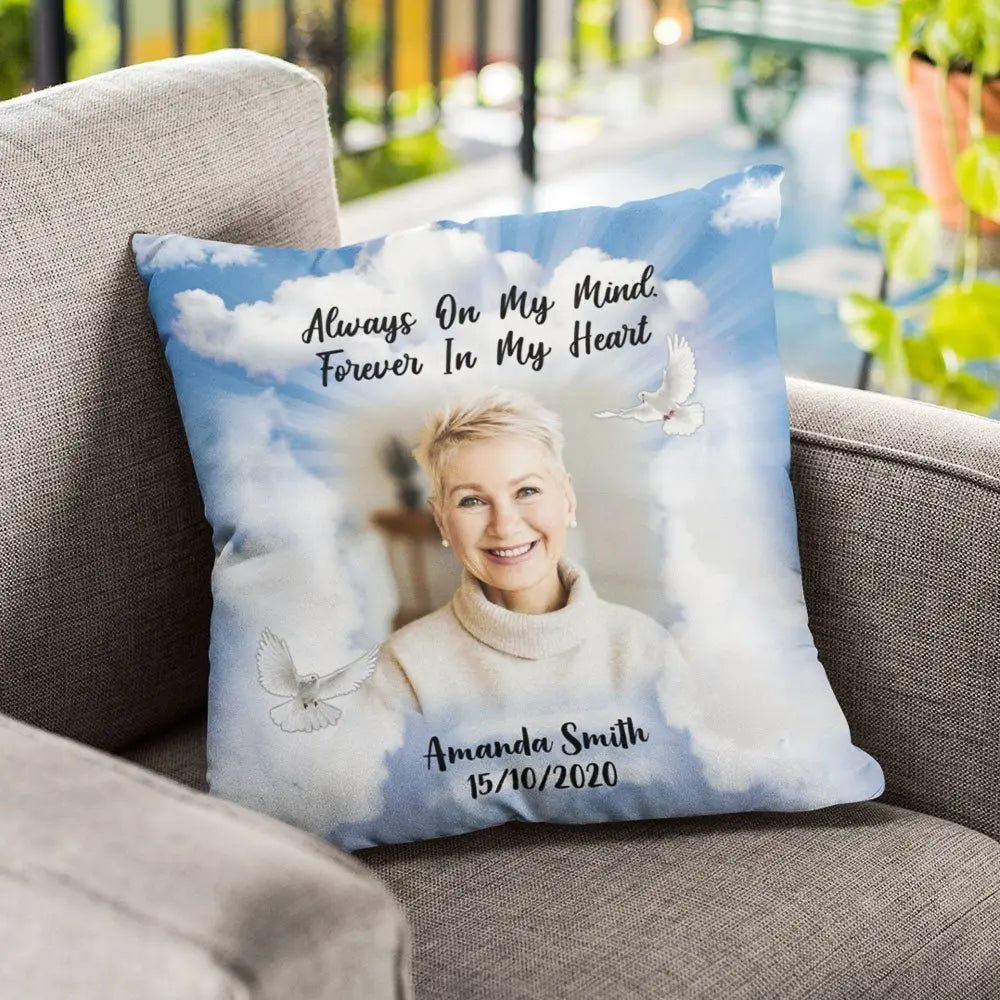 Family - Always On My Mind Forever In My Heart - Personalized Pillow(NV) Pillow The Next Custom Gift