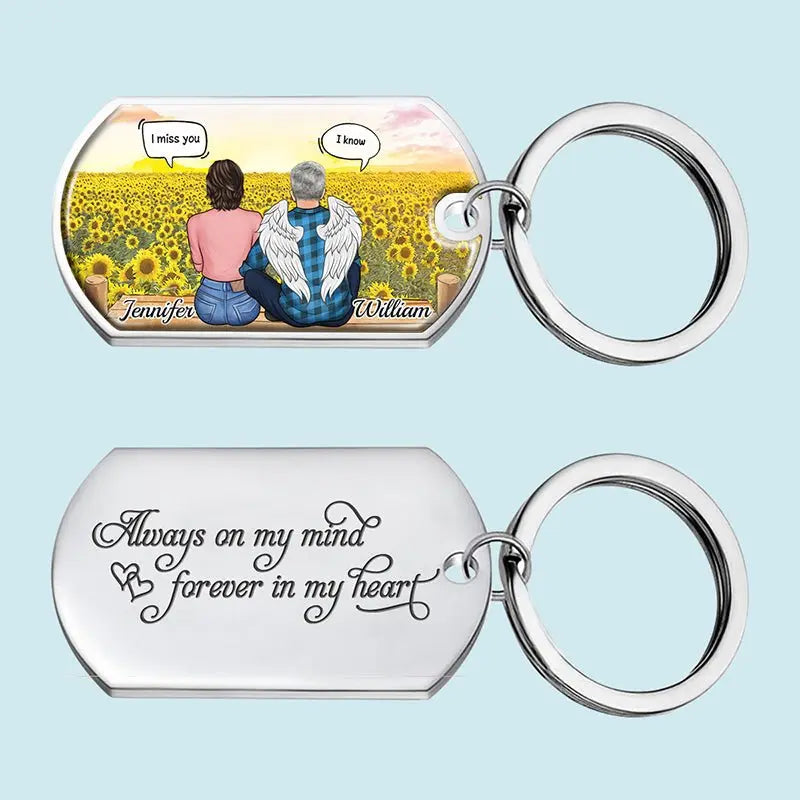 Family - Always On My Mind, Forever In My Heart - Personalized Keychain Keychain The Next Custom Gift