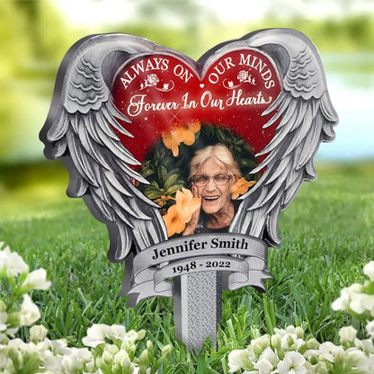 Family - Always On Our Minds Forever In Our Hearts - Personalized Garden Stake
