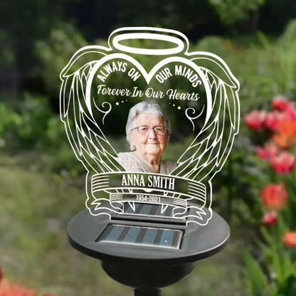 Family - Always On Our Minds Forever In Our Hearts - Personalized Solar Light Cemetery Decoration Solar Light The Next Custom Gift