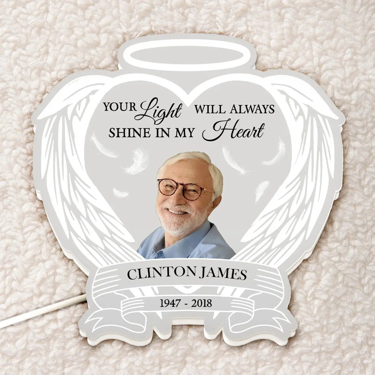 Family - Always Shine In My Heart - Personalized Shaped Photo Light Box (LH) Frame Light Box The Next Custom Gift