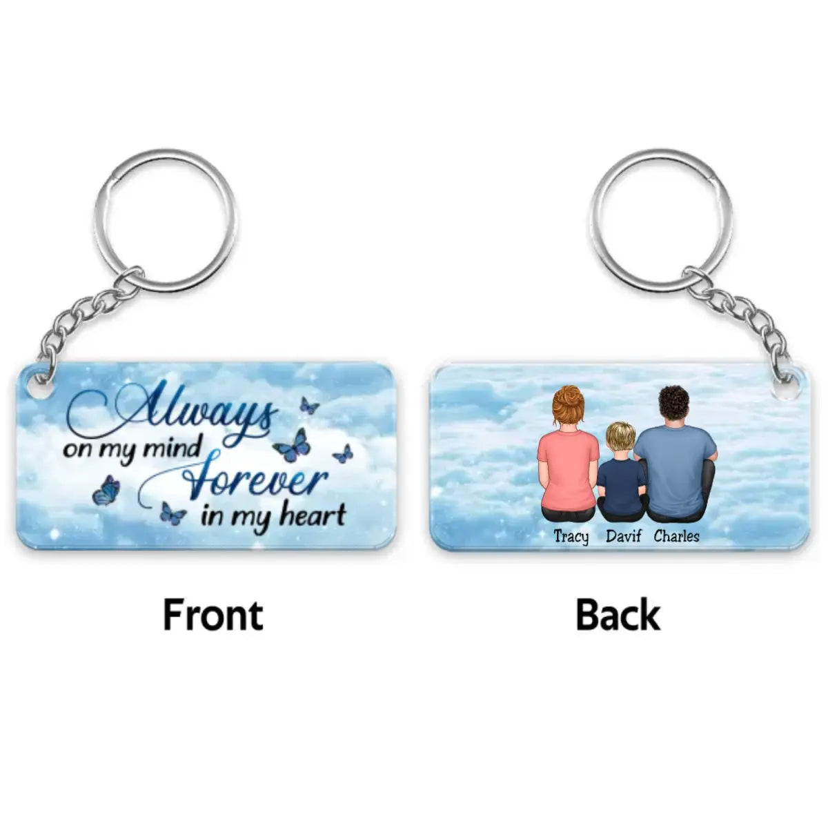 Family - Always With You Sky Family Members - Personalized Acrylic Keychain (HJ) Keychain The Next Custom Gift