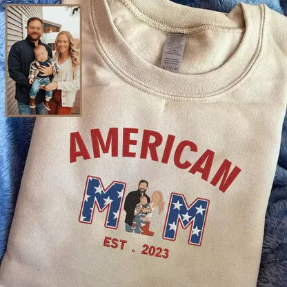 Family - American Mom Upload Photo - Personalized Hoodie, Sweatshirt, T-Shirt (BU) Shirts & Tops The Next Custom Gift