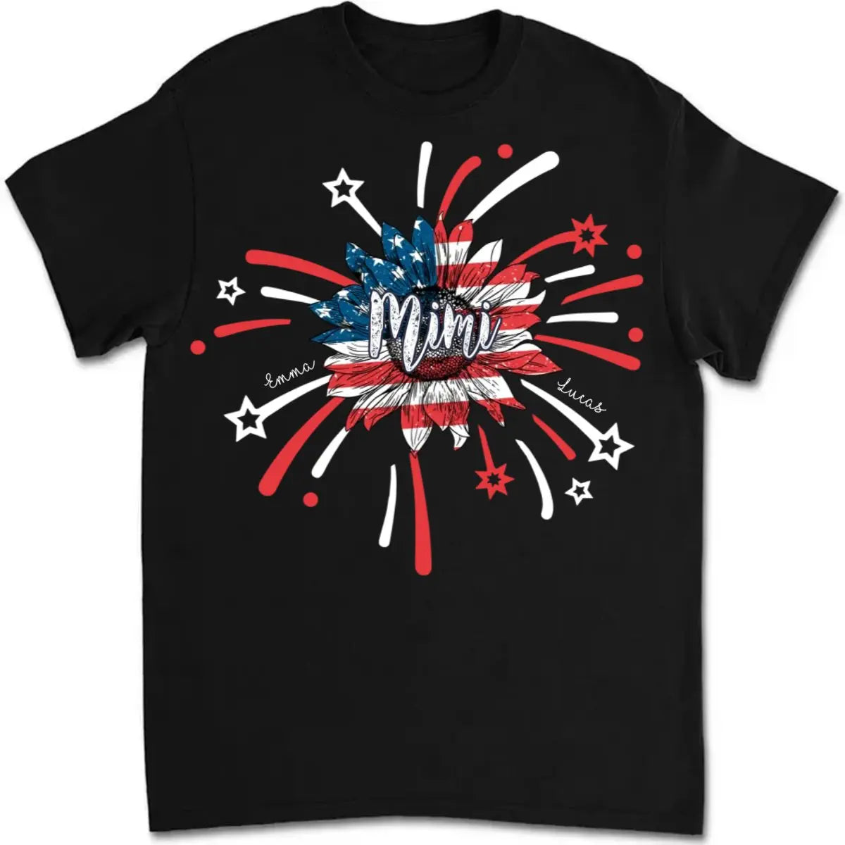 Family  - American Sunflower Fire - Personalized T-Shirt(NV) Shirts & Tops The Next Custom Gift