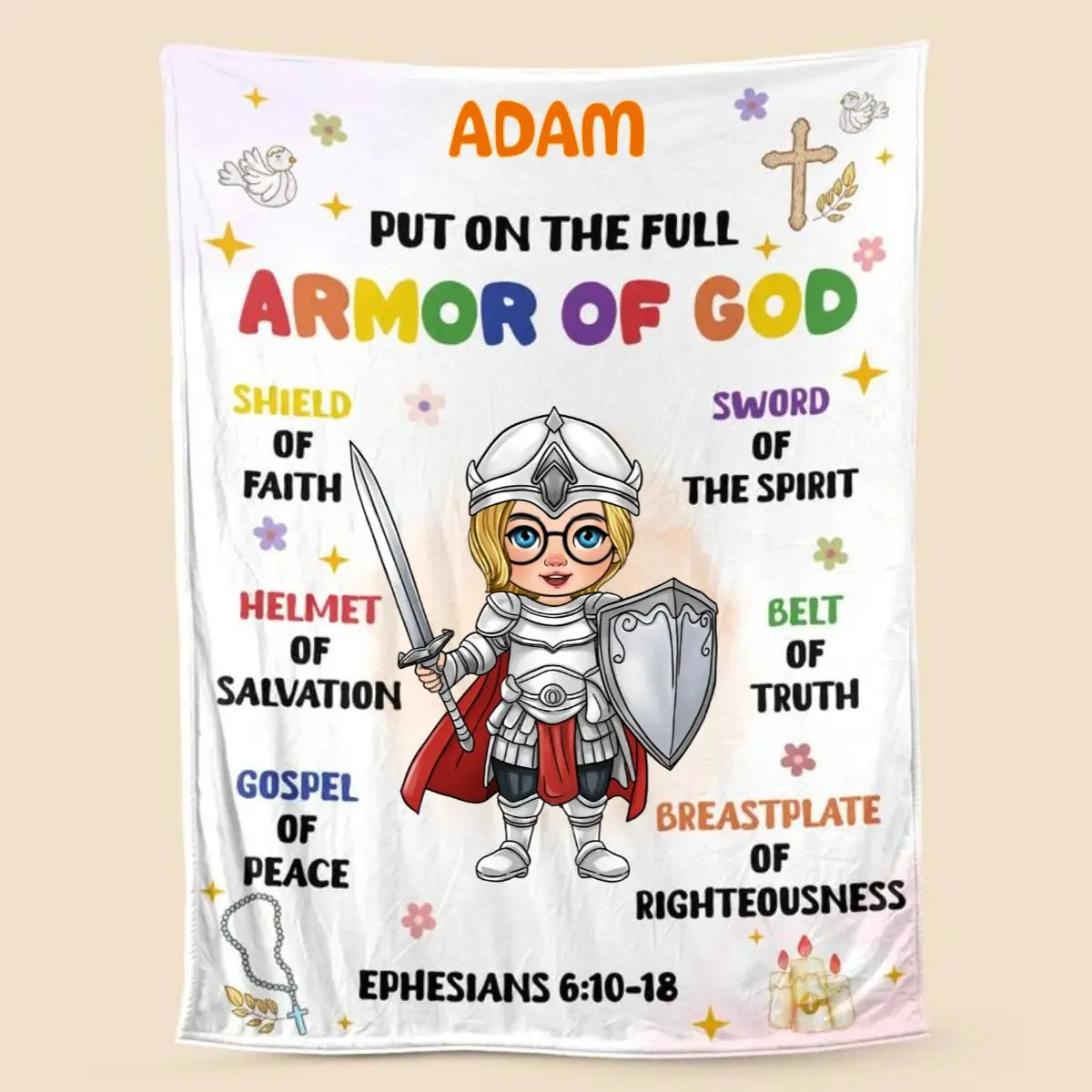 Family - Armor Of God Kid - Personalized Blanket (TL) Blanket The Next Custom Gift