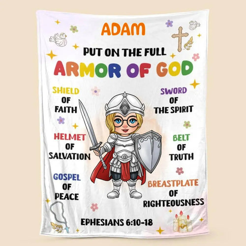 Family - Armor Of God Kid - Personalized Blanket (TL) Blanket The Next Custom Gift