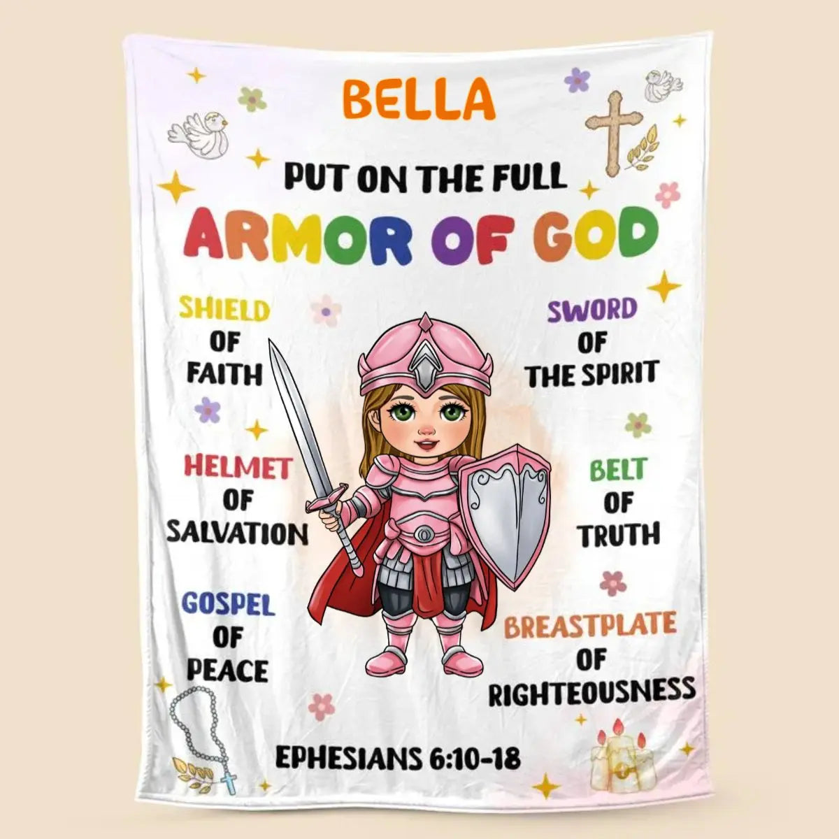 Family - Armor Of God Kid - Personalized Blanket (TL) Blanket The Next Custom Gift