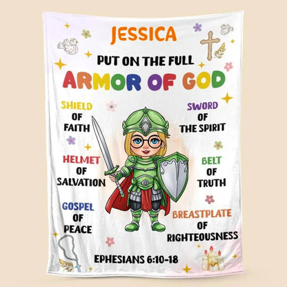 Family - Armor Of God Kid - Personalized Blanket (TL) Blanket The Next Custom Gift