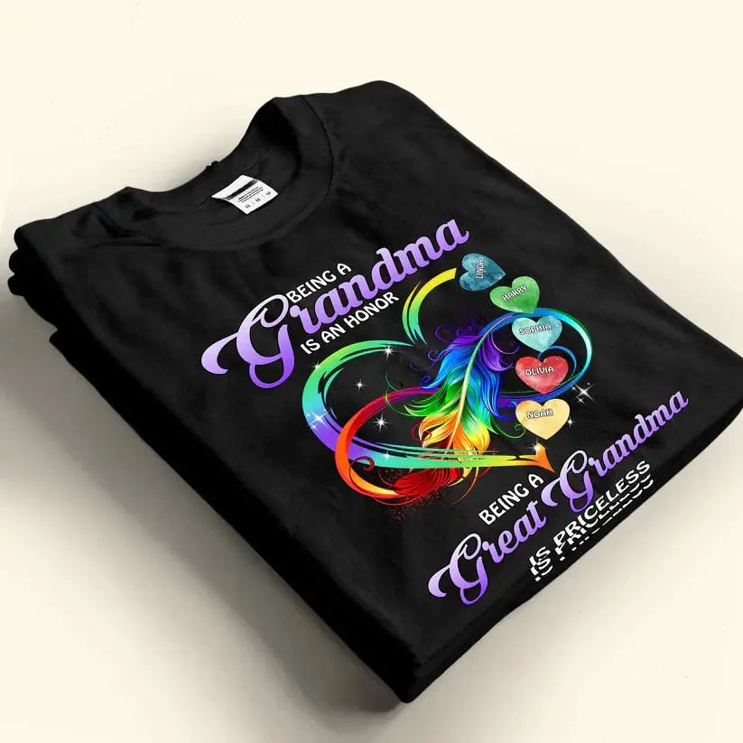 Family - Being A Grandma Being A Great Grandmother Is Priceless - Personalized Photo Shirt T-shirt The Next Custom Gift