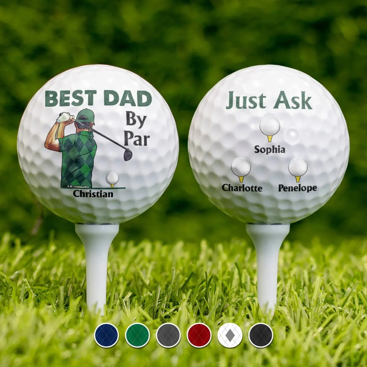 Family - Best Dad By Par - Gift For Father, Golfer - Personalized Golf Ball Golf Ball The Next Custom Gift