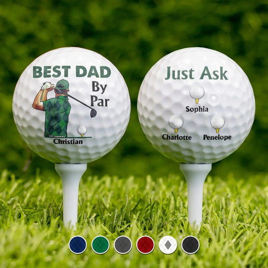 Family - Best Dad By Par - Gift For Father, Golfer - Personalized Golf Ball Golf Ball The Next Custom Gift