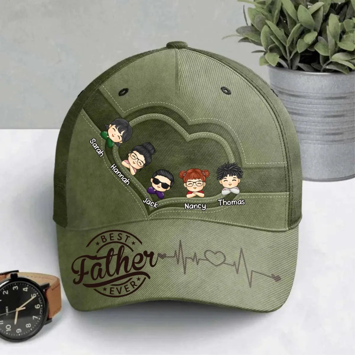 Family - Best Dad Ever - Family Personalized Custom Cap Hat The Next Custom Gift