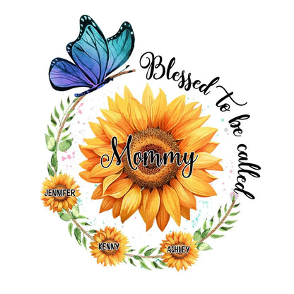 Family - Blessed To Be Called Grandma Sunflower - Personalized Decor Decal Decal The Next Custom Gift