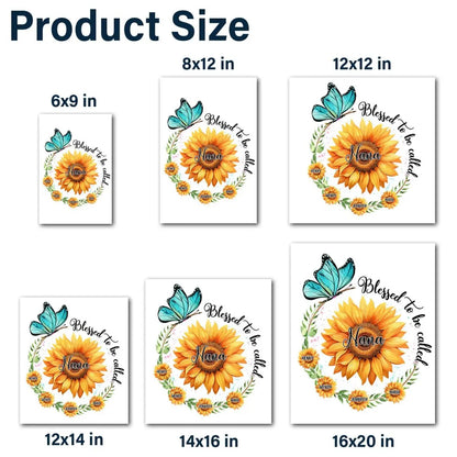 Family - Blessed To Be Called Grandma Sunflower - Personalized Decor Decal Decal The Next Custom Gift