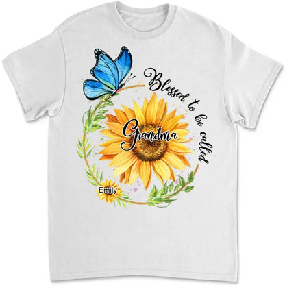 Family - Blessed To Be Called Grandma Sunflower - Personalized Unisex T-shirt T-shirt The Next Custom Gift