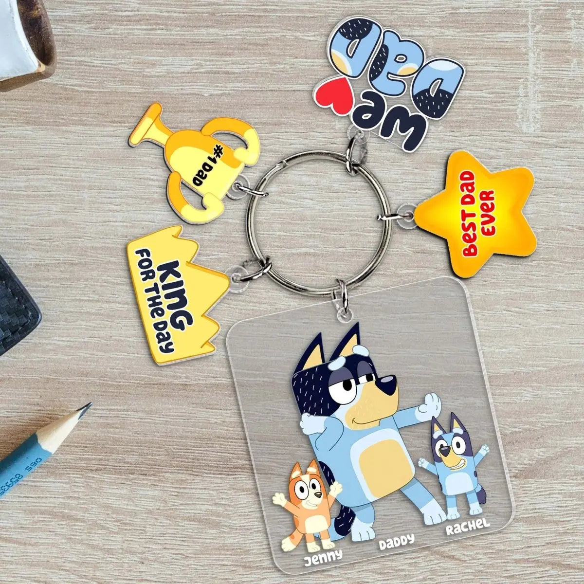 Family - Bluey Family  - Personalized Acrylic Keychain Keychain The Next Custom Gift