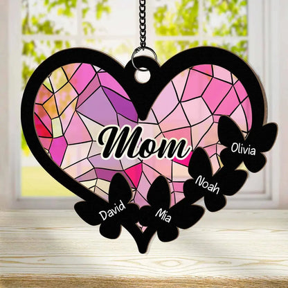 Family - Butterfly Grandma - Personalized Window Hanging Suncatcher Ornament Hanging Suncatcher Ornament The Next Custom Gift