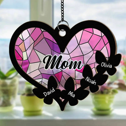 Family - Butterfly Grandma - Personalized Window Hanging Suncatcher Ornament Hanging Suncatcher Ornament The Next Custom Gift