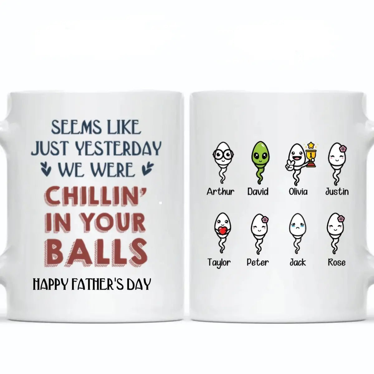 Family - Chillin' In Dad Balls - Personalized Custom Father's Day Mug mug The Next Custom Gift