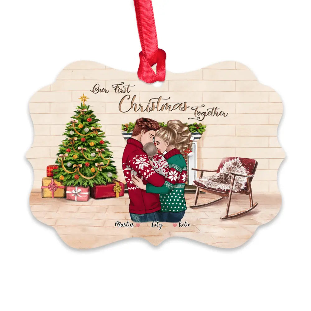 Family Christmas - Our First Christmas Together 2024 - Personalized Ornament Ornament The Next Custom Gift